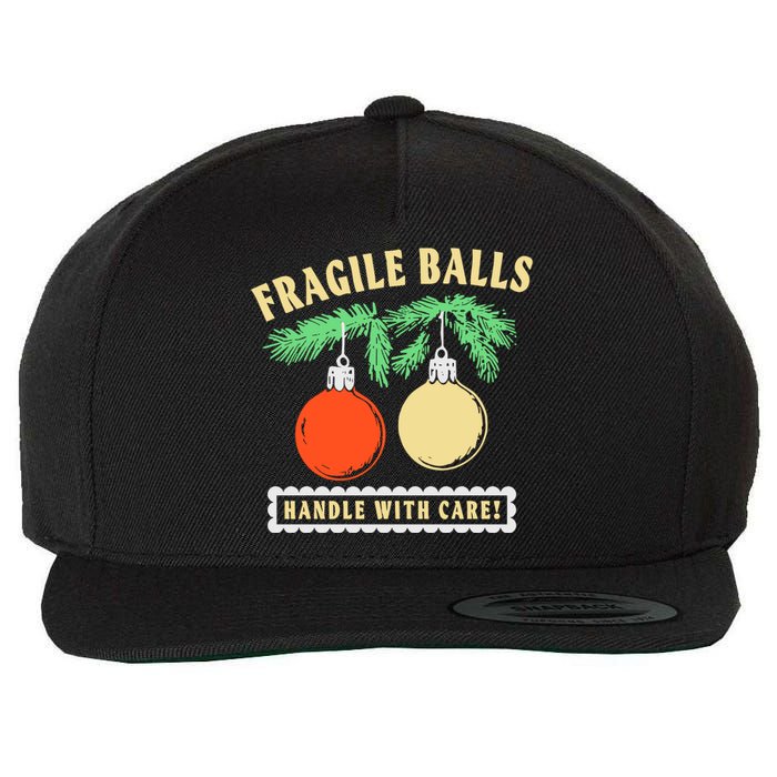 Fragile Balls Handle With Care Christmas 2024 Wool Snapback Cap