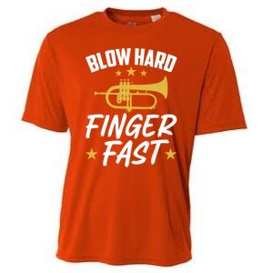 Flügelhorn Blow Hard Finger Fast Funny Flugelhorn Meaningful Gift Cooling Performance Crew T-Shirt