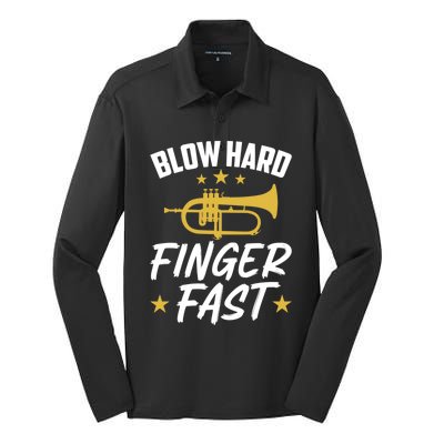 Flügelhorn Blow Hard Finger Fast Funny Flugelhorn Meaningful Gift Silk Touch Performance Long Sleeve Polo