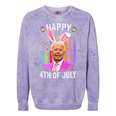 Funny Biden Happy 4th Of July Confused Easter Biden Bunny Colorblast Crewneck Sweatshirt