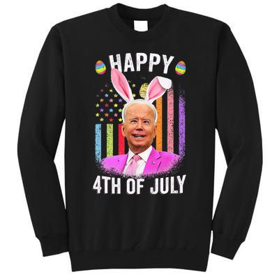 Funny Biden Happy 4th Of July Confused Easter Biden Bunny Tall Sweatshirt