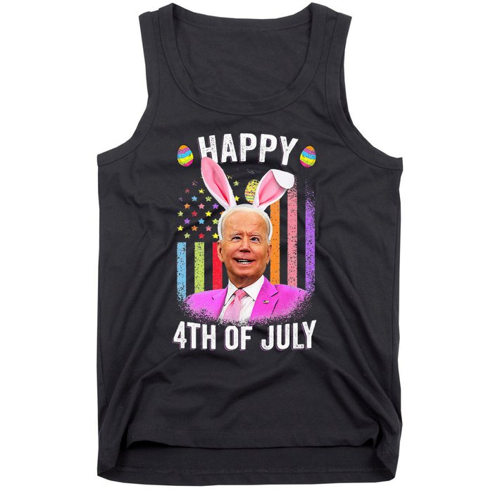 Funny Biden Happy 4th Of July Confused Easter Biden Bunny Tank Top