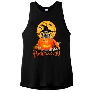 Funny Blue Heeler Dog Spooky Halloween Ladies PosiCharge Tri-Blend Wicking Tank