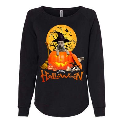 Funny Blue Heeler Dog Spooky Halloween Womens California Wash Sweatshirt