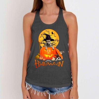 Funny Blue Heeler Dog Spooky Halloween Women's Knotted Racerback Tank