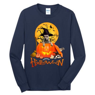 Funny Blue Heeler Dog Spooky Halloween Tall Long Sleeve T-Shirt