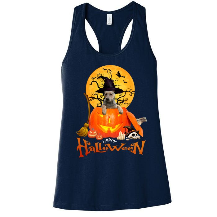 Funny Blue Heeler Dog Spooky Halloween Women's Racerback Tank