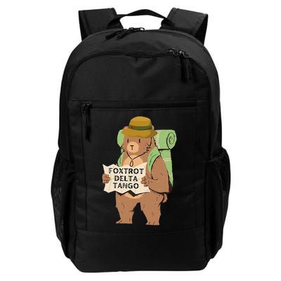 Funny Bear Hat Foxtrots Deltas Tango Daily Commute Backpack