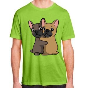 French Bulldogs Hugging Frenchie Dog Owner Valentine's Day Gift Adult ChromaSoft Performance T-Shirt