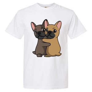 French Bulldogs Hugging Frenchie Dog Owner Valentine's Day Gift Garment-Dyed Heavyweight T-Shirt