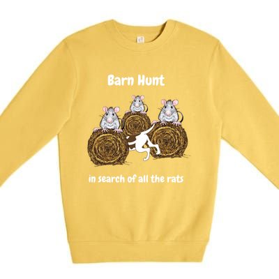 Funny Barn Hunt In Search Of All The Rats Gift Premium Crewneck Sweatshirt