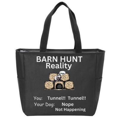 Funny Barn Hunt Tunnel Reality Not Happening With Cute Rat Zip Tote Bag