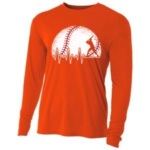 Funny Baseball Heartbeat Baseball Player Gift Cooling Performance Long Sleeve Crew