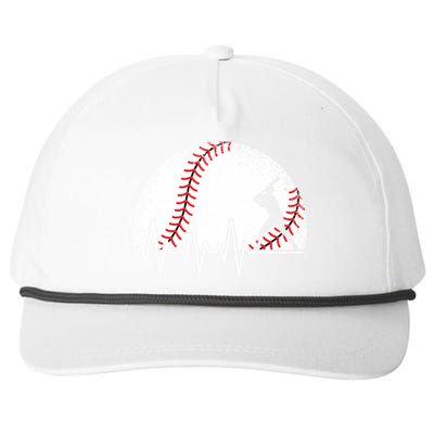 Funny Baseball Heartbeat Baseball Player Gift Snapback Five-Panel Rope Hat