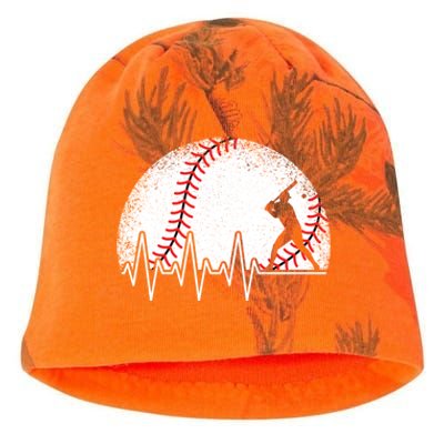 Funny Baseball Heartbeat Baseball Player Gift Kati - Camo Knit Beanie