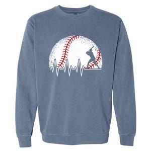 Funny Baseball Heartbeat Baseball Player Gift Garment-Dyed Sweatshirt