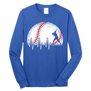 Funny Baseball Heartbeat Baseball Player Gift Long Sleeve Shirt