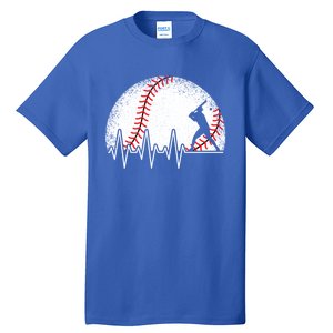 Funny Baseball Heartbeat Baseball Player Gift Tall T-Shirt