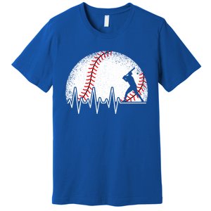 Funny Baseball Heartbeat Baseball Player Gift Premium T-Shirt