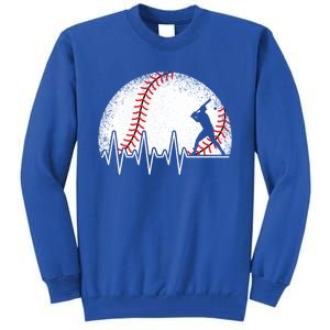 Funny Baseball Heartbeat Baseball Player Gift Tall Sweatshirt