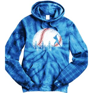 Funny Baseball Heartbeat Baseball Player Gift Tie Dye Hoodie