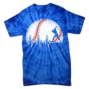 Funny Baseball Heartbeat Baseball Player Gift Tie-Dye T-Shirt