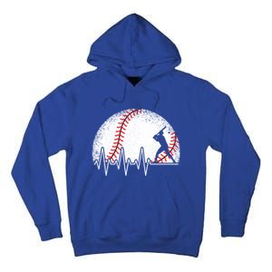 Funny Baseball Heartbeat Baseball Player Gift Tall Hoodie