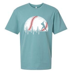 Funny Baseball Heartbeat Baseball Player Gift Sueded Cloud Jersey T-Shirt