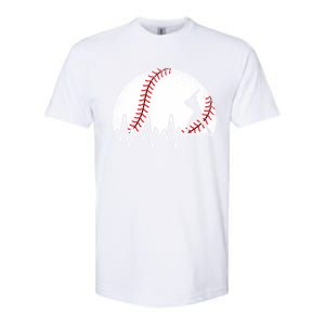 Funny Baseball Heartbeat Baseball Player Gift Softstyle CVC T-Shirt