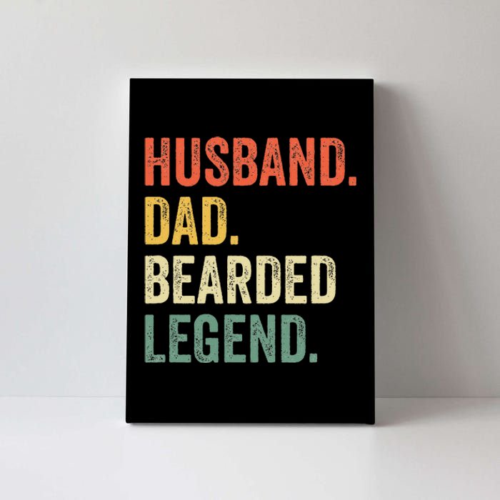 Funny Bearded Husband Dad Beard Legend Vintage Canvas