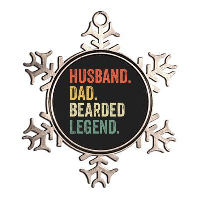 Funny Bearded Husband Dad Beard Legend Vintage Metallic Star Ornament