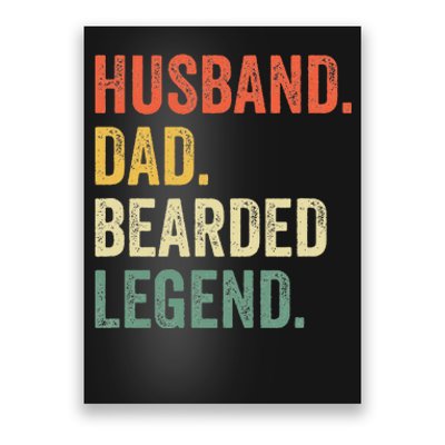 Funny Bearded Husband Dad Beard Legend Vintage Poster