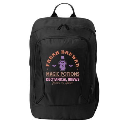 Fresh Brewed Halloween Witch Sign Witchy Mystical Magical Cute Gift City Backpack