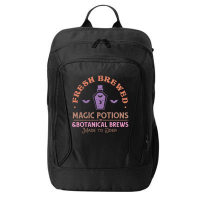 Fresh Brewed Halloween Witch Sign Witchy Mystical Magical Cute Gift City Backpack