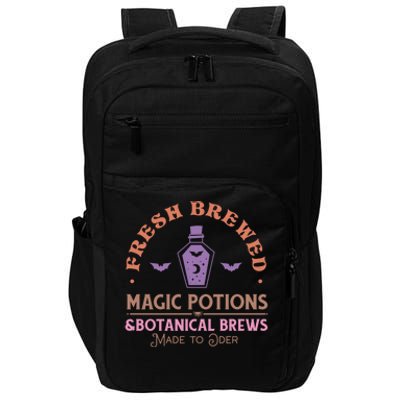 Fresh Brewed Halloween Witch Sign Witchy Mystical Magical Cute Gift Impact Tech Backpack