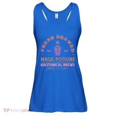 Fresh Brewed Halloween Witch Sign Witchy Mystical Magical Cute Gift Ladies Essential Flowy Tank