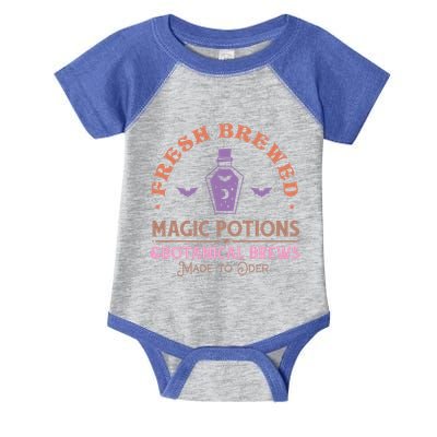 Fresh Brewed Halloween Witch Sign Witchy Mystical Magical Cute Gift Infant Baby Jersey Bodysuit