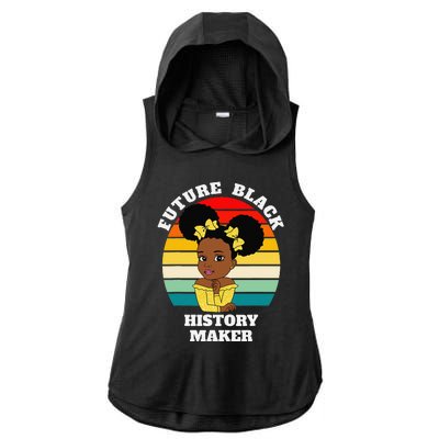 Future Black History Maker Juneteenth HBCU Afro Ladies PosiCharge Tri-Blend Wicking Draft Hoodie Tank