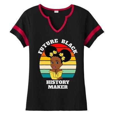 Future Black History Maker Juneteenth HBCU Afro Ladies Halftime Notch Neck Tee