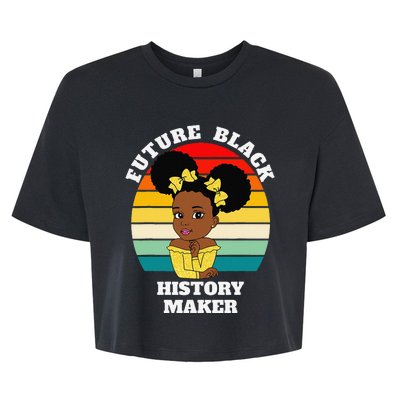 Future Black History Maker Juneteenth HBCU Afro Bella+Canvas Jersey Crop Tee