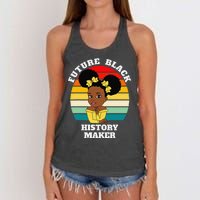 Future Black History Maker Juneteenth HBCU Afro Women's Knotted Racerback Tank