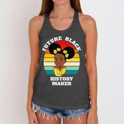 Future Black History Maker Juneteenth HBCU Afro Women's Knotted Racerback Tank