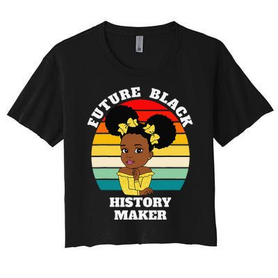 Future Black History Maker Juneteenth HBCU Afro Women's Crop Top Tee