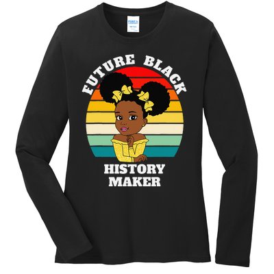 Future Black History Maker Juneteenth HBCU Afro Ladies Long Sleeve Shirt