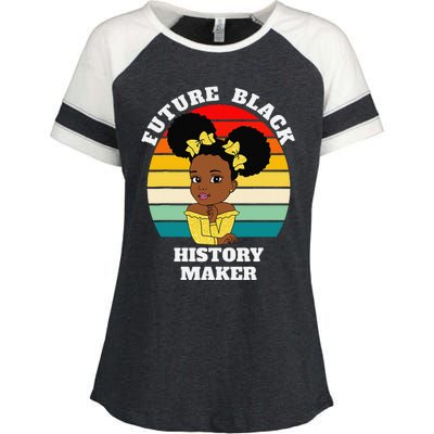 Future Black History Maker Juneteenth HBCU Afro Enza Ladies Jersey Colorblock Tee