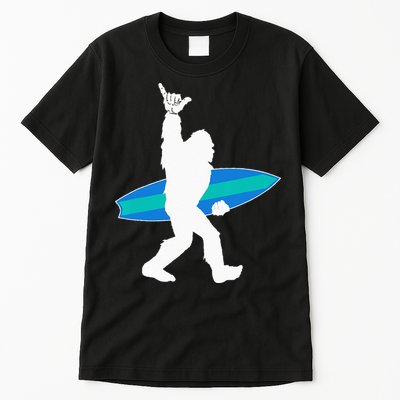 Funny Bigfoot Hang Loose Gift For Shaka Aloha Surfer Lovers Tall T-Shirt