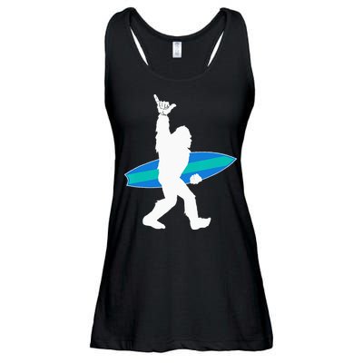 Funny Bigfoot Hang Loose Gift For Shaka Aloha Surfer Lovers Ladies Essential Flowy Tank