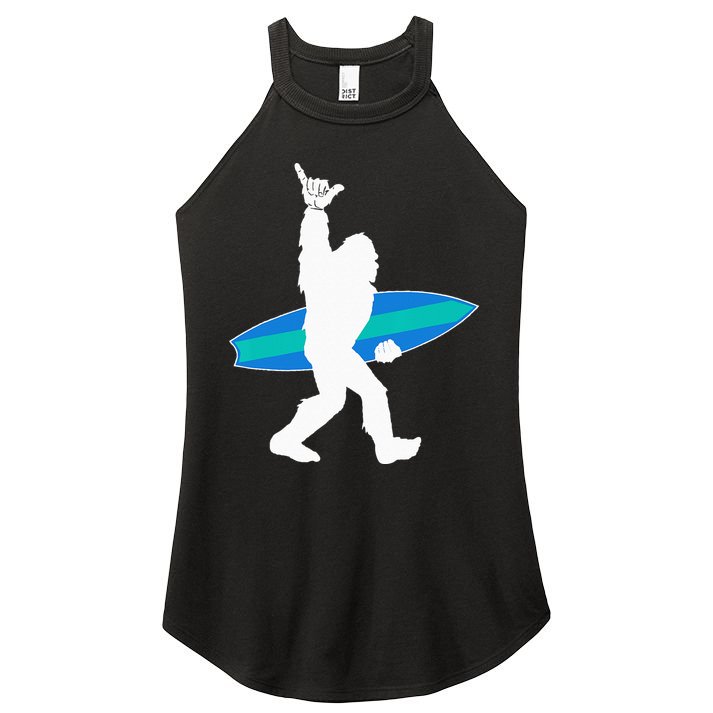 Funny Bigfoot Hang Loose Gift For Shaka Aloha Surfer Lovers Women's Perfect Tri Rocker Tank