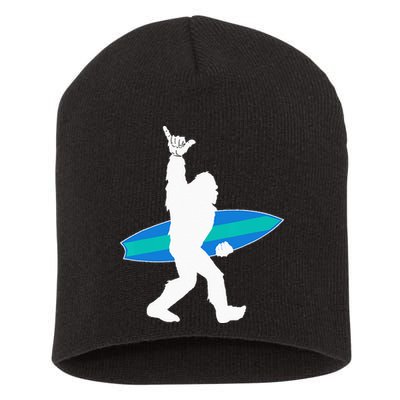 Funny Bigfoot Hang Loose Gift For Shaka Aloha Surfer Lovers Short Acrylic Beanie