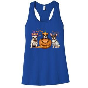 French Bulldog Halloween Witch Mummy Pumpkin Funny Dog Lover Cute Gift Women's Racerback Tank